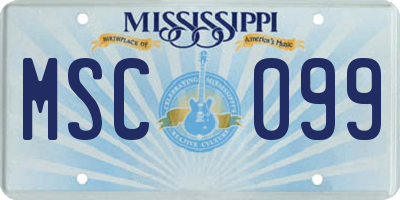MS license plate MSC099