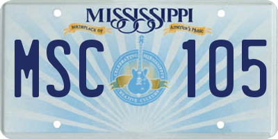 MS license plate MSC105