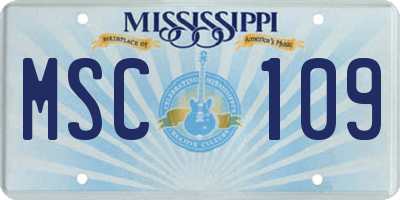 MS license plate MSC109