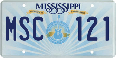 MS license plate MSC121