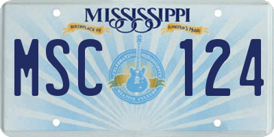MS license plate MSC124