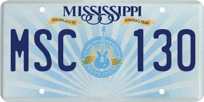 MS license plate MSC130