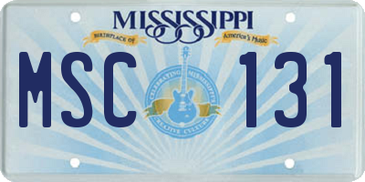 MS license plate MSC131