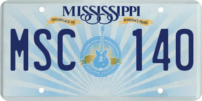 MS license plate MSC140