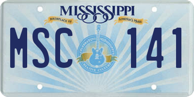 MS license plate MSC141