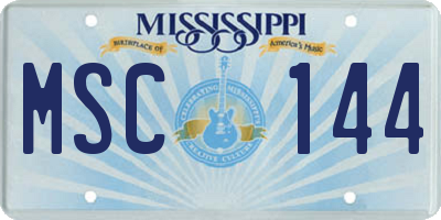 MS license plate MSC144