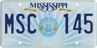 MS license plate MSC145