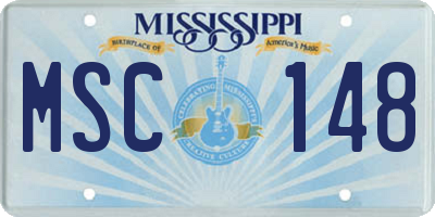 MS license plate MSC148