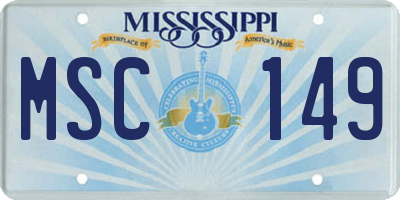MS license plate MSC149