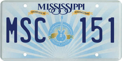 MS license plate MSC151