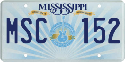 MS license plate MSC152