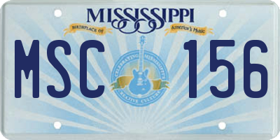 MS license plate MSC156