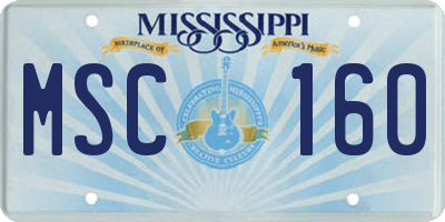 MS license plate MSC160
