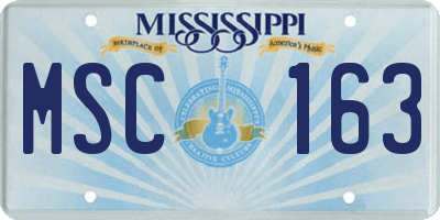 MS license plate MSC163