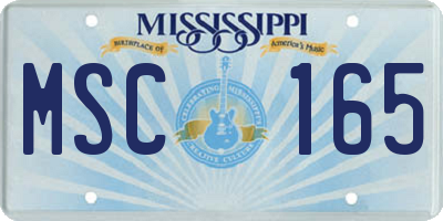 MS license plate MSC165