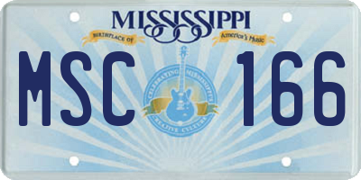 MS license plate MSC166