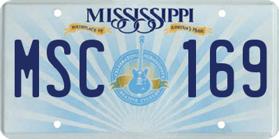 MS license plate MSC169