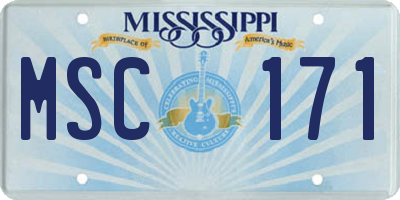 MS license plate MSC171