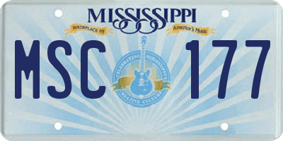 MS license plate MSC177