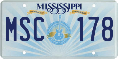 MS license plate MSC178
