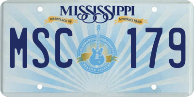 MS license plate MSC179