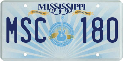 MS license plate MSC180