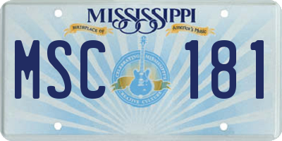 MS license plate MSC181