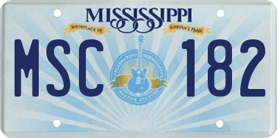 MS license plate MSC182
