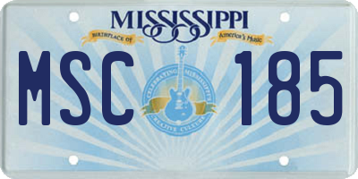 MS license plate MSC185
