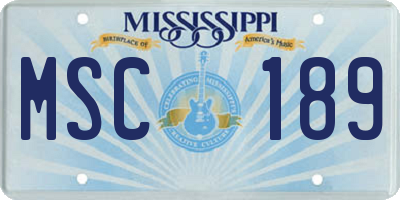 MS license plate MSC189