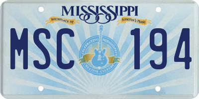MS license plate MSC194