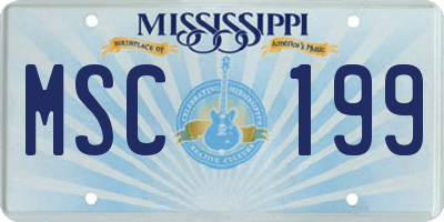 MS license plate MSC199
