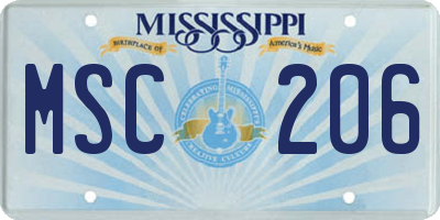 MS license plate MSC206
