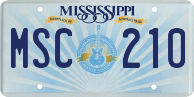 MS license plate MSC210