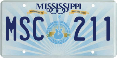 MS license plate MSC211