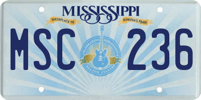 MS license plate MSC236