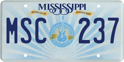 MS license plate MSC237