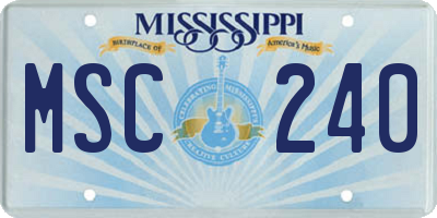 MS license plate MSC240