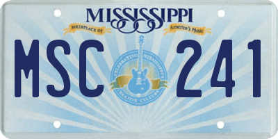 MS license plate MSC241