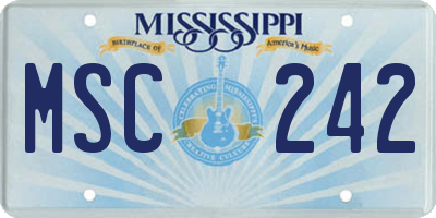 MS license plate MSC242
