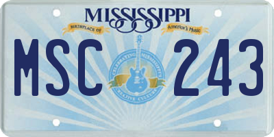 MS license plate MSC243