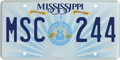 MS license plate MSC244