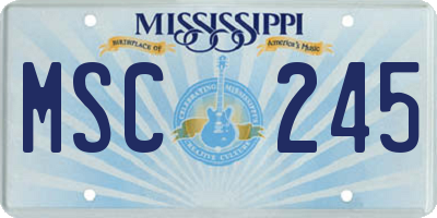 MS license plate MSC245