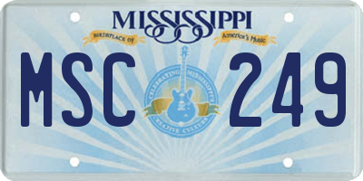MS license plate MSC249