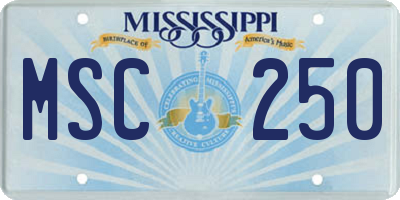MS license plate MSC250