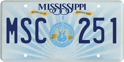 MS license plate MSC251