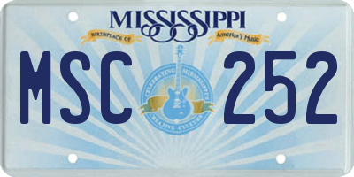 MS license plate MSC252