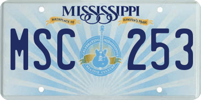 MS license plate MSC253