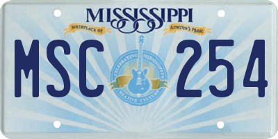 MS license plate MSC254