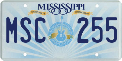 MS license plate MSC255